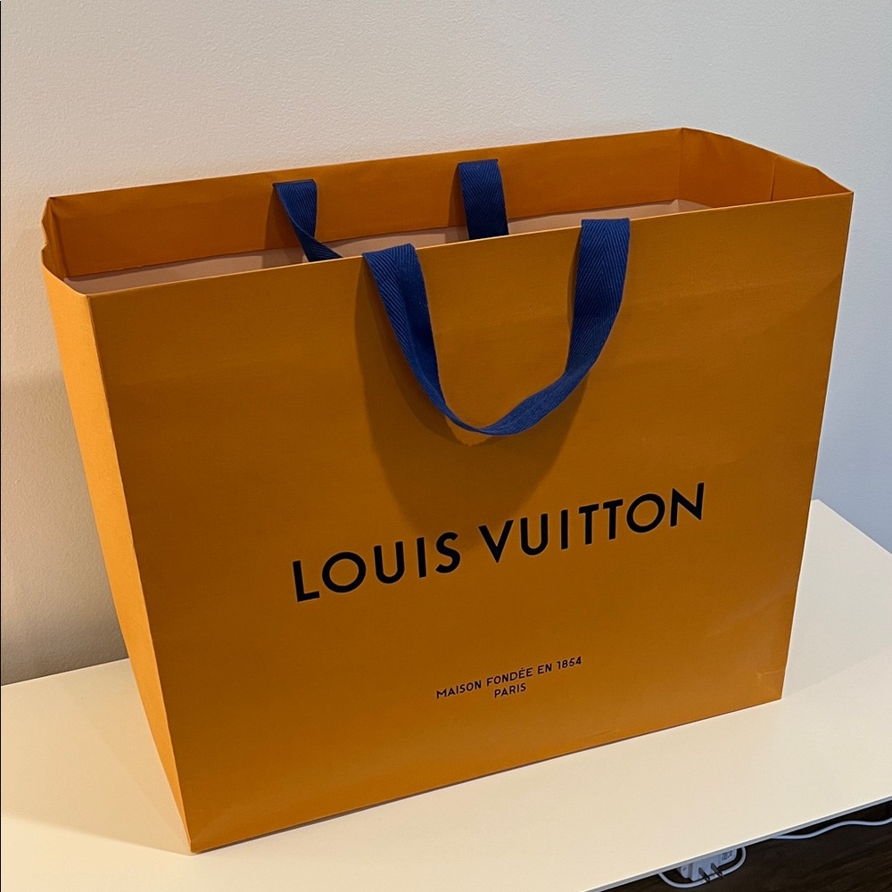 Louis Vuitton Tangerine Bag with Navy Handles